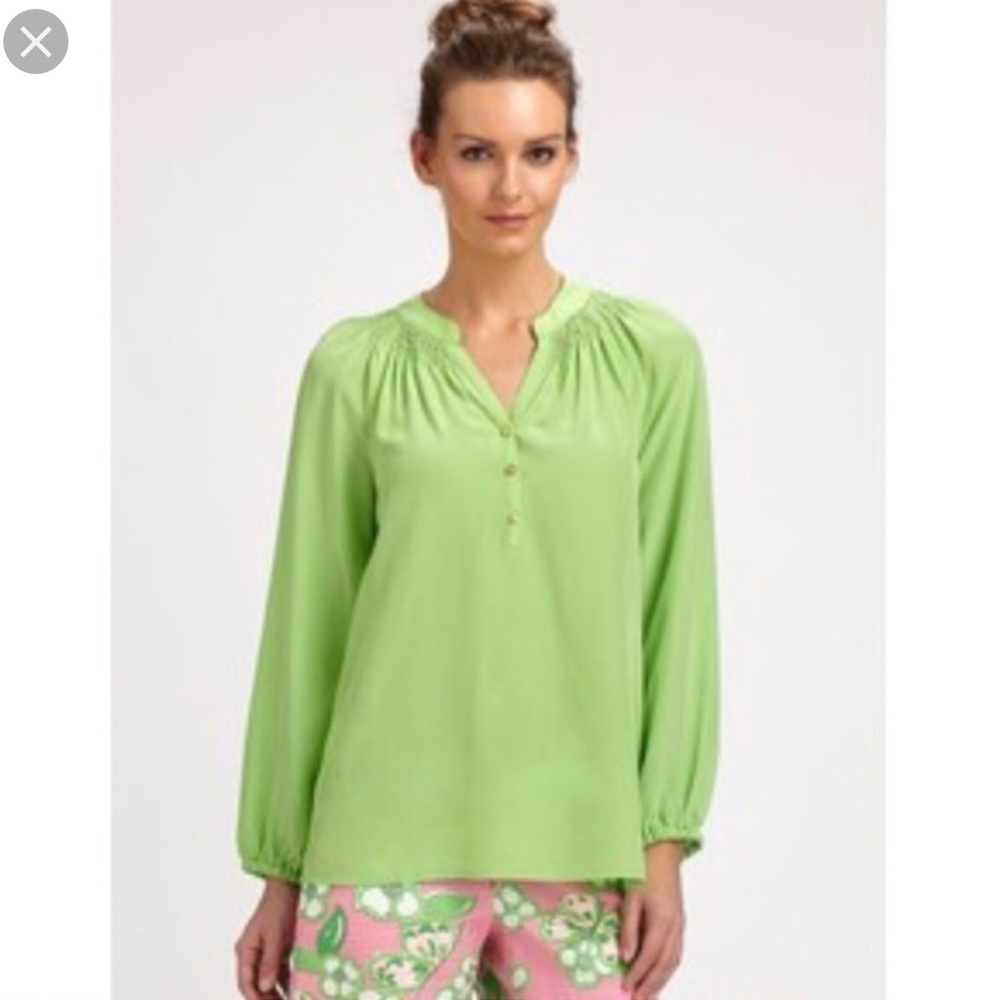 lilly pulitzer  green elsa top
